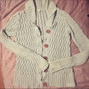 O'Neill Light Green Cable Knit Cardigan
